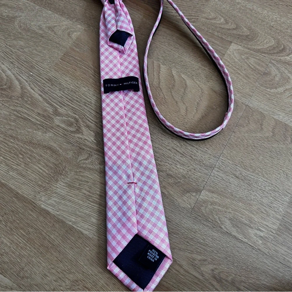 Tommy Hilfiger Pink Checkered Tie for kids boys